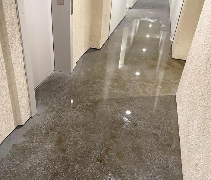 A flooded hallway